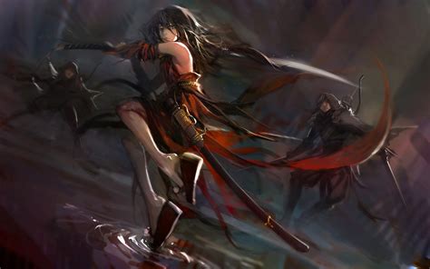 Warrior Anime Wolf Girl Wallpaper
