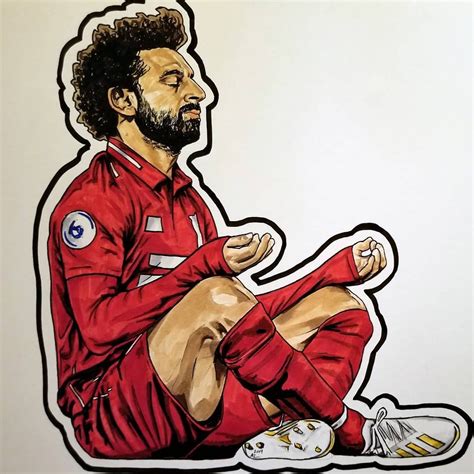 Mo Salah Liverpool Lfc Ynwa Sportsart Art Penandink Soccerart Football