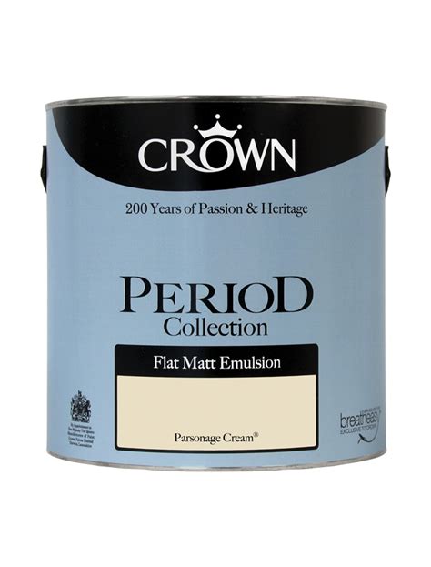 Parsonage Cream Matt Period Collection Crown Paints Silver Flats Blue Flats White Flats