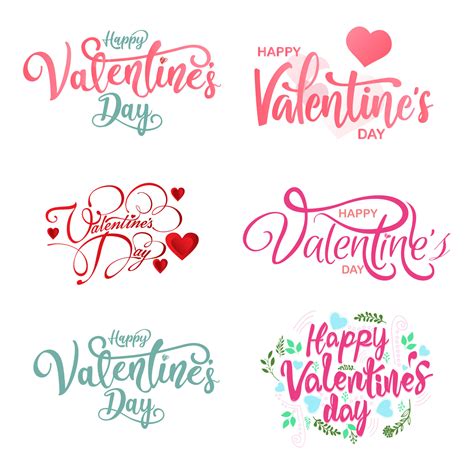 Set Of Happy Valentines Day A Month Of Love February Full Off Love