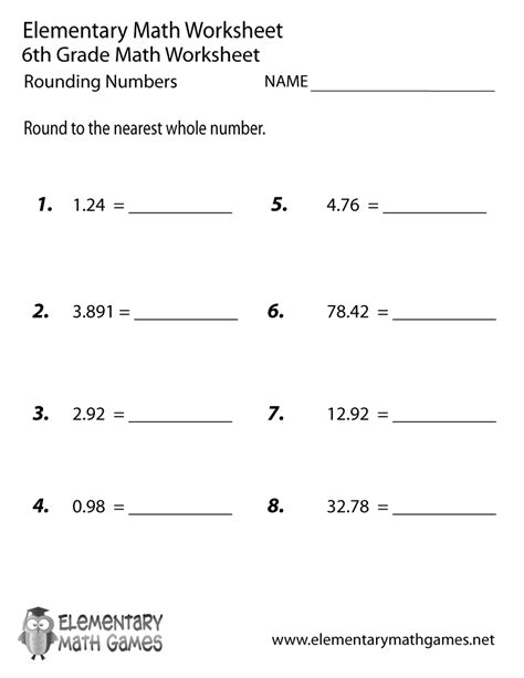 Rounding Numbers Worksheets Pdf Grade 6