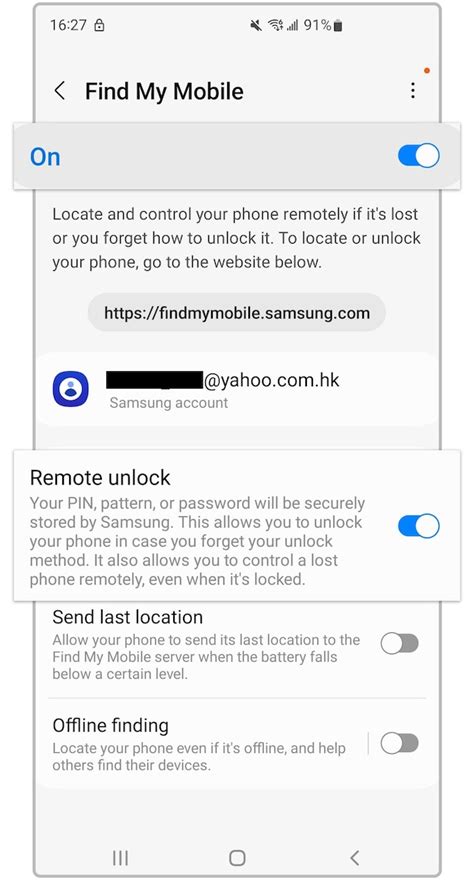 How To Unlock My Galaxy Device Through Smartthings Find Samsung Hken