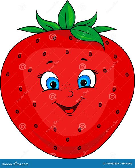 Cartoon Funny Strawberries In Vector Stock Vector Illustration Of