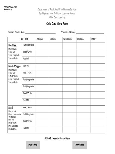 Free Daycare Templates Fill Out And Sign Online Dochub