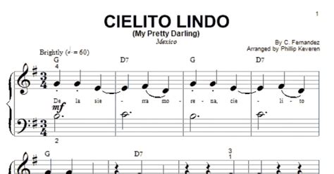 Cielito Lindo My Pretty Darling Arr Phillip Keveren Big Note Piano