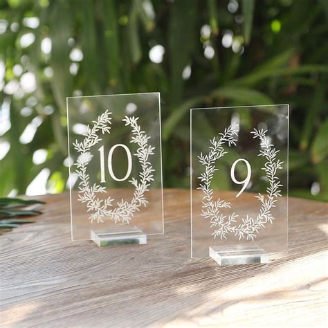 Uniqooo Acrylic Wedding Table Numbers 1 20 With Acrylic Stand Etsy
