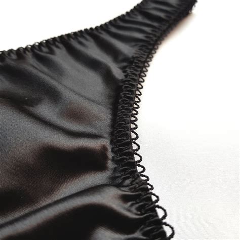 Black Satin Thong For Women — Naseeb Kaur Lingerie