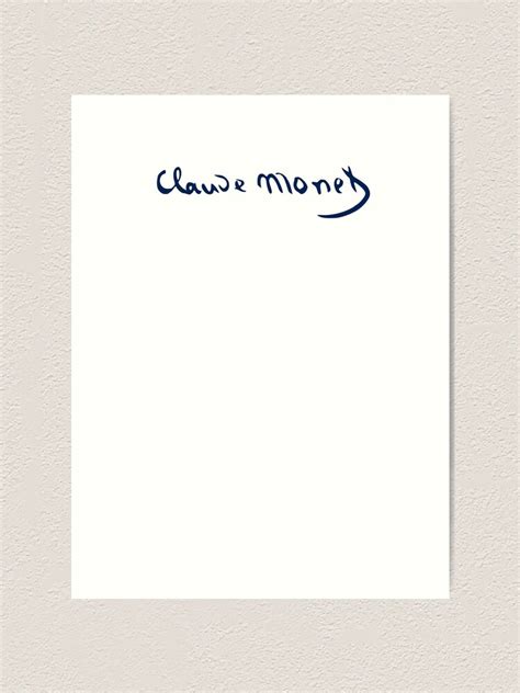 Claude Monet Signature Art Print By Strunz Redbubble