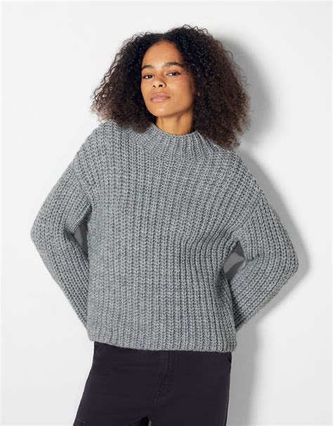 Mock Turtleneck Sweater Woman Bershka
