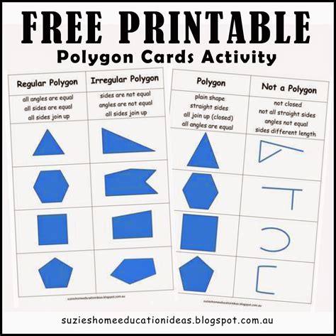 Polygons Printables And Activity Ideas Homeschool Math Curriculum