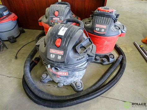 3 Craftsman Wet Dry Vacuums 16 Gallon 6hp Roller Auctions