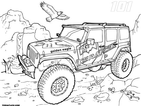 ️safari Jeep Coloring Page Free Download