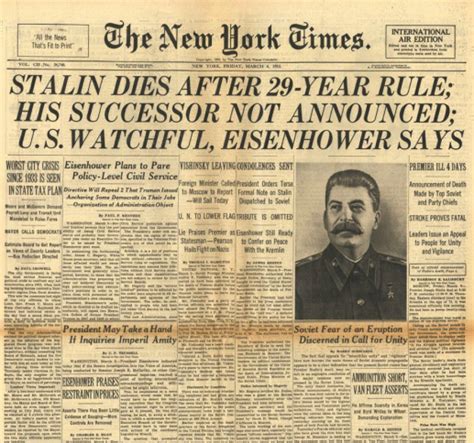 From Communism To Anti Communism “stalin Dies After 29 Year Rule