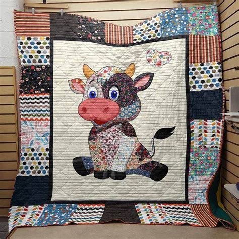 Baby Cow Cla31100136q Quilt Blanket Animal Quilts Farm Animal Quilt