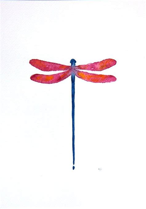 Watercolor Painting Giclee Print Dragonfly Watercolor Painting Art