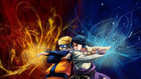 1366x768 Resolution Blue And Red Floral Textile Naruto Shippuuden