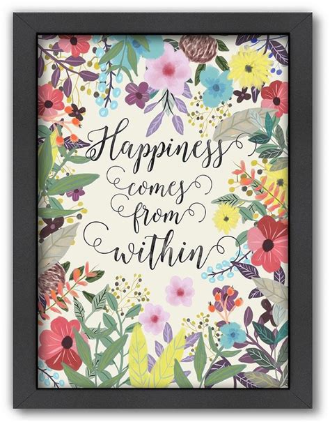Quote Wall Art Happiness Comes From Within
