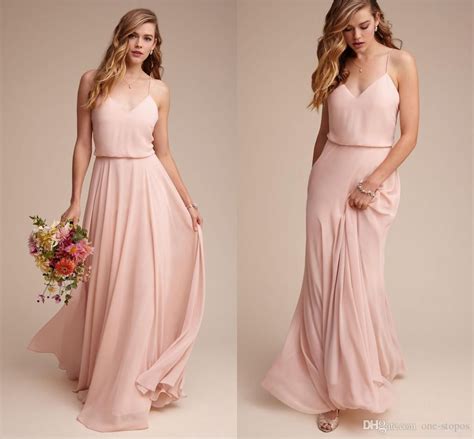 Finding the perfect dress to wear to a wedding depends greatly on the as a guest of a wedding you may opt for a short cocktail style dress to keep you cool while faviana's 2017 collection offers unique hues in the designer gown options perfect for events like this. Cheap Long Blush Pink Chiffon Beach Bridesmaid Dresses ...