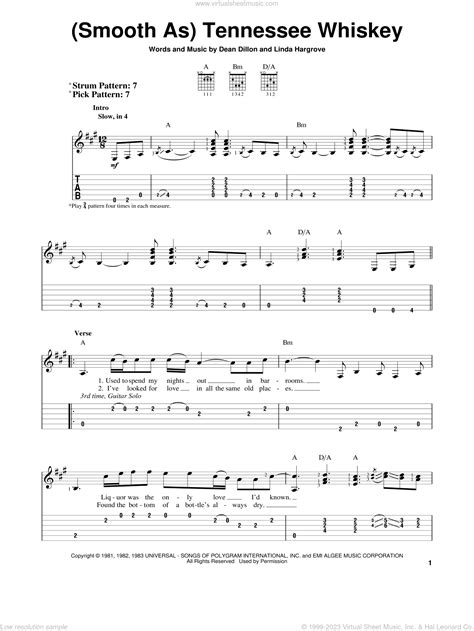 Stapleton Smooth As Tennessee Whiskey Sheet Music For Guitar Solo