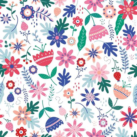 Folk Floral Seamless Pattern 1241220 Vector Art At Vecteezy