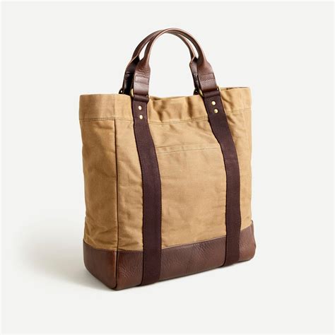 J Crew Abingdon Waxed Canvas Tote Bag In Natural For Men Lyst