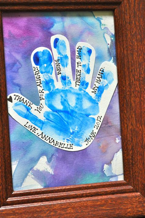Fathers Day Thank You Hand Print Card Craft Fathers Day Diy