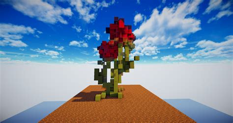 Rose Red Rose Flower 3d Art Minecraft Map