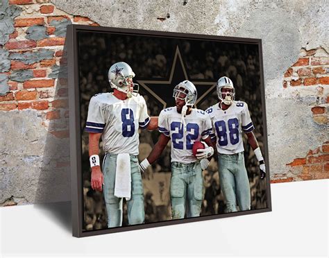 Aikman Smith Irvin Canvas Print Dallas Cowboys Triplets Etsy Uk