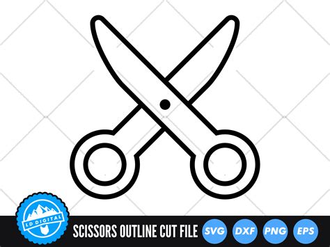 Scissors SVG Scissor Outline SVG Gráfico por lddigital Creative Fabrica