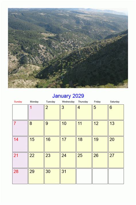 January 2029 Roman Catholic Saints Calendar