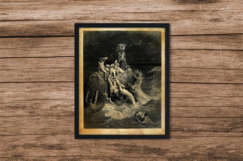 Gustave Dore The Deluge Vintage Poster The Holy Bible Etsy