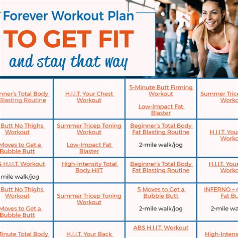 Forever Workout Plan To Get Fit And Stay That Way Calendar Workout