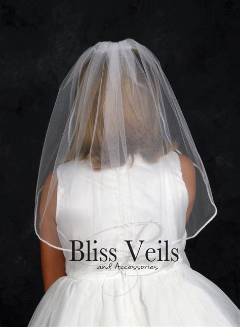 Pearl Communion Veil Several Lengths And Colors Fast Shipping