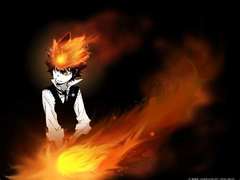 Wallpaper Anime Boys Fire Katekyo Hitman Reborn Flame Darkness