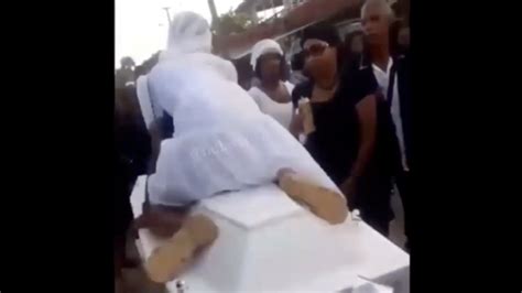 Disrespectful Woman Twerks On A Coffin At A Funeral