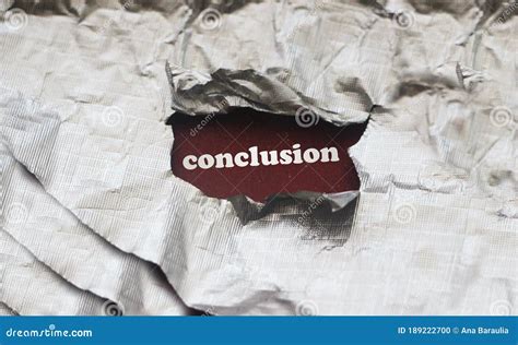 Conclusion Word Written Under Green Torn Paper Royalty Free Stock Image