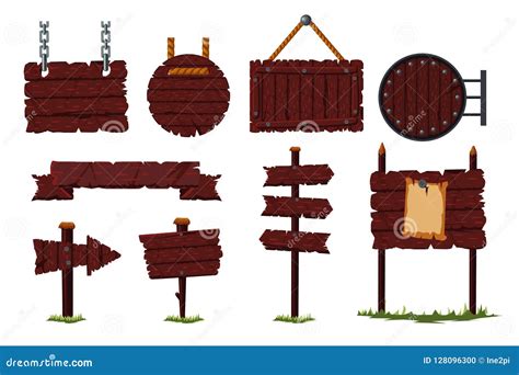 Grupo De Madeira Do Sinal Dos Desenhos Animados Placa De Madeira E