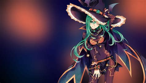 hd wallpaper natsumi date a live anime girls witch green hair wallpaper flare