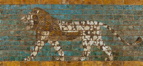 Historyfiliamolded And Glazed Bricks Forming A Striding Lion