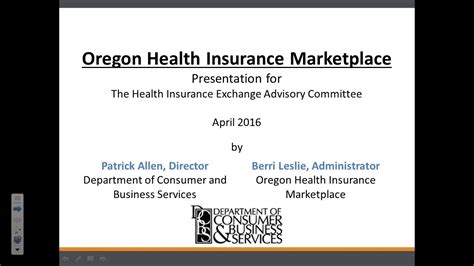 Medicaid / state health insurance assistance program (ship). Oregon Health Insurance Marketplace Advisory Committee Meeting 4-7-16 - YouTube