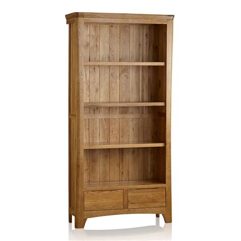 Orrick Rustic Solid Oak Tall Bookcase Oak Furnitureland