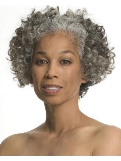 Full Lace Short Synthetic Hair Curly Grey Wig Without Bangs African