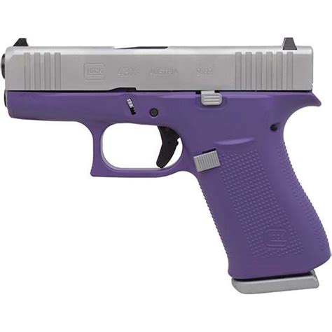 Glock 43x 9mm Bright Purple Frame Silver Pvd Locked And Loaded Limited