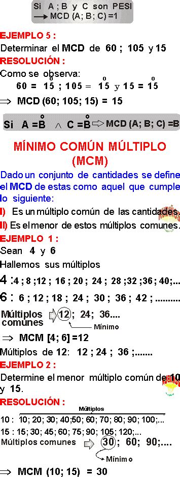 MAXIMO COMUN DIVISOR Y MINIMO COMUN MULTIPLO EJERCICIOS RESUELTOS PDF