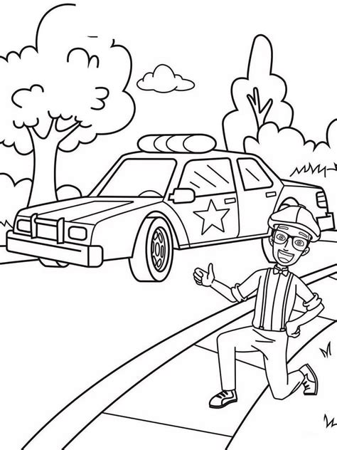 Blippi And Police Car Coloring Page Download Print Or Color Online