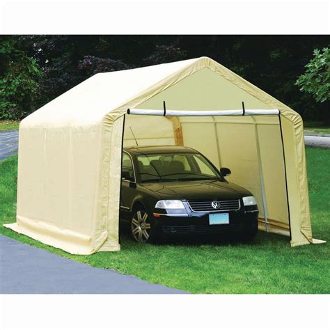 Gymax Carport Portable Garage With Roll Up Removable Doors All Season