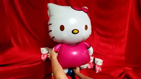 Giant Hello Kitty Mylar Balloon Inflation And Popping Youtube