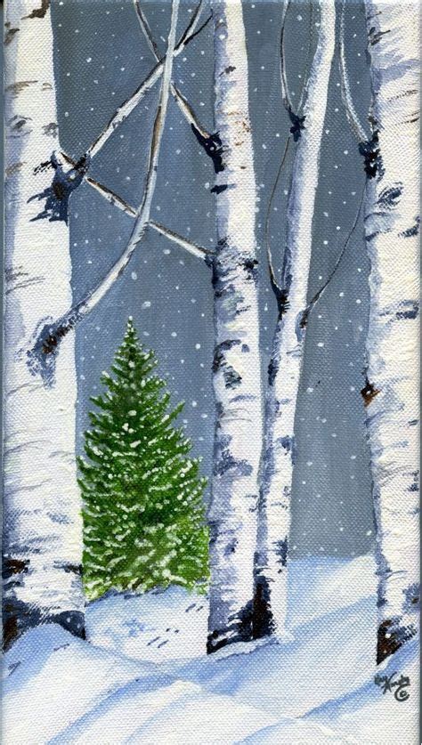 61 Trendy Painting Tree Acrylic Winter Scenes In 2020