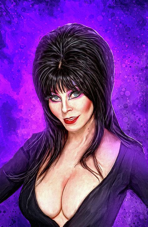 Upon arriving in a small town where she has inherited a rundown mansion, a famous horror hostess battles an evil uncle, and townspeople who want her burned at the stake. Elvira Mistress of the Dark Mixed Media by Mark Spears