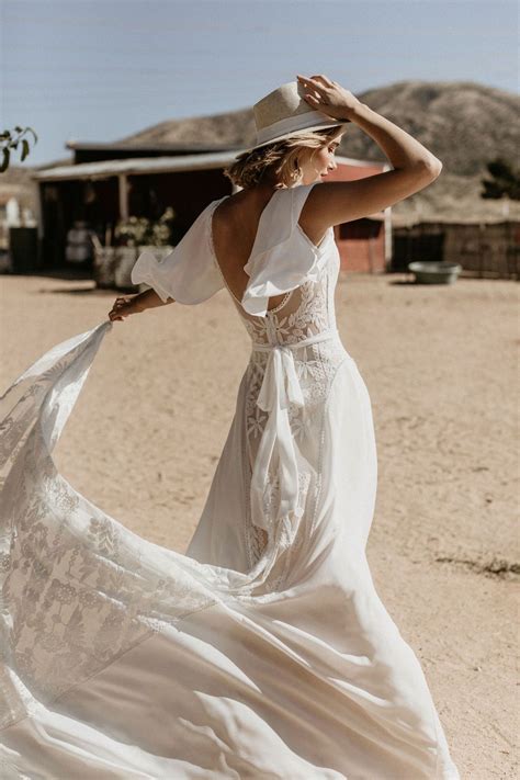 Hayley Romantic Bohemian Wedding Dress Romantic Bohemian Wedding